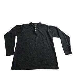 Banana Republic Gray 100% Ultra Fine Merino Wool Sweater L Cozy Winter Polo